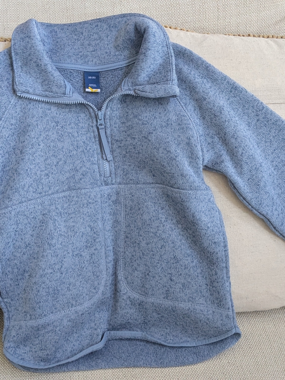 Kids Half-Zip Pullover Sweater - Light Blue